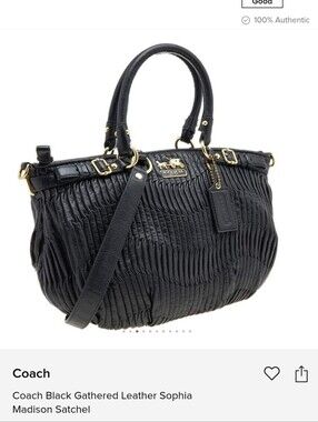Coach Madison Gathered Navy bag w/ shoulder strap